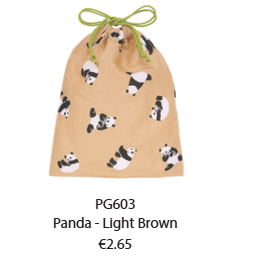 Drawstring Bag Panda (Light Brown)