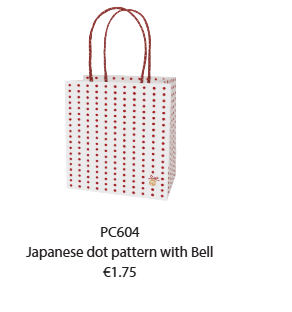 Handbag Type Japanese dot pattern with Bell (White and Red)