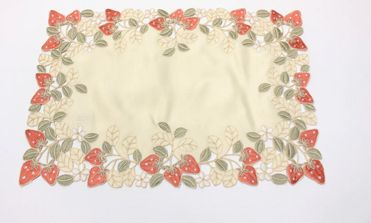 Ami-Brugge - Strawberry - Embroidered table center