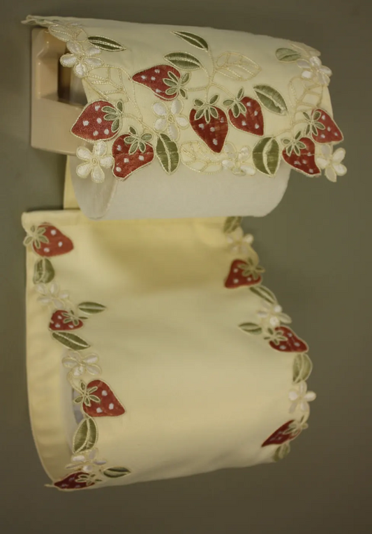 Ami-Brugge - Strawberry - Embroidered toilet paper holder cover