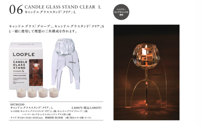 CANDLE GLASS STAND CLEAR