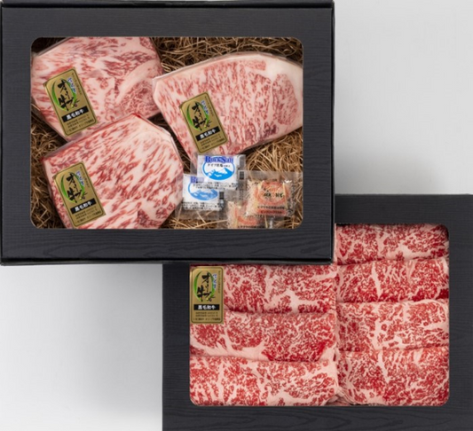 Olive Beef (Gold Label A5 grade) Steak & Sukiyaki Set